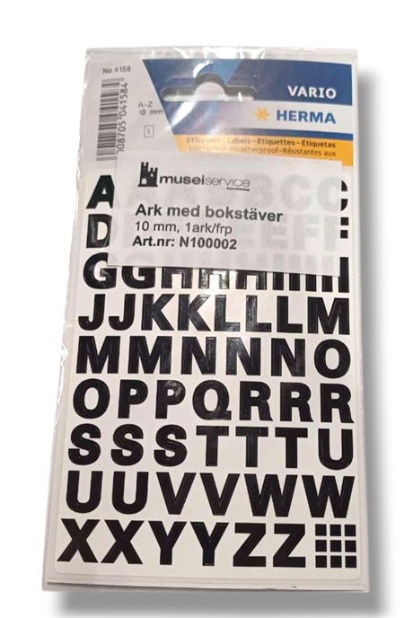 Ark med bokstäver, 10mm