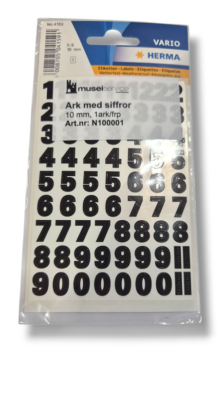 Ark med siffror, 10 mm