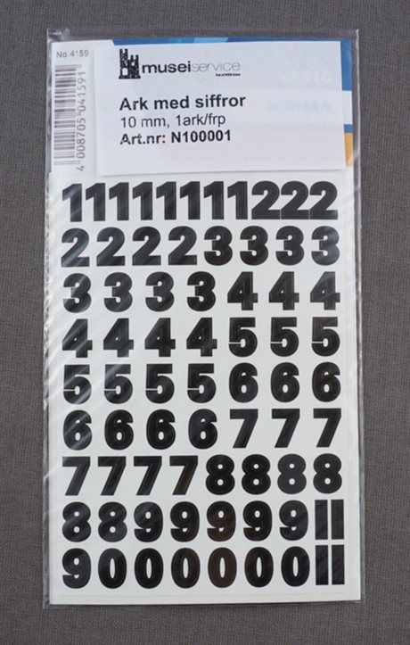 Ark med siffror, 10 mm