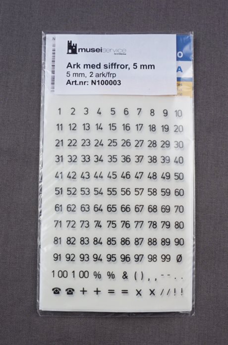 Ark med siffror, 5 mm